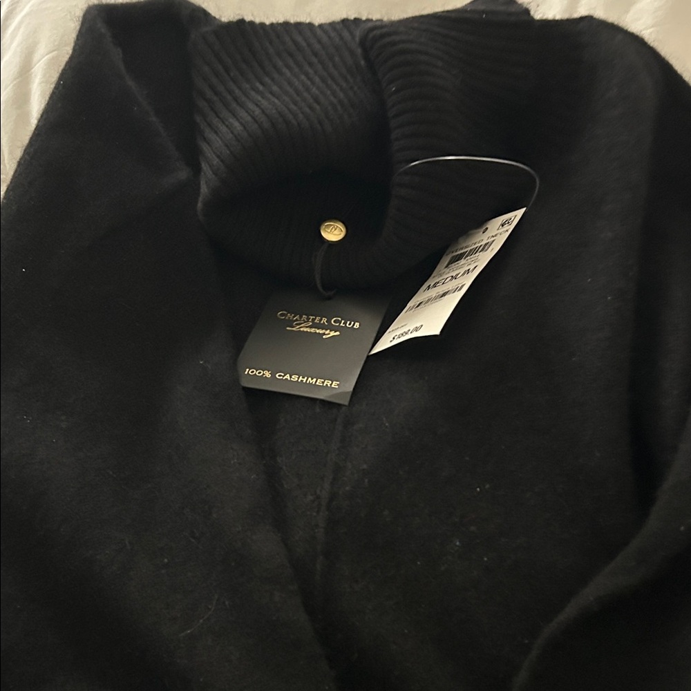 Charter Club Elegant Black Cashmere Pullover